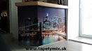 Barový pult v obývačke s fototapetou New York na mieru 