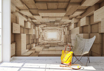 Fototapeta 3d priestor z dreva