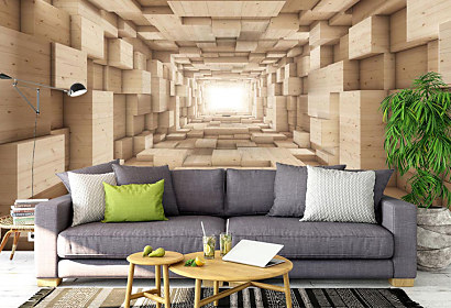 Fototapeta 3d priestor z dreva 1289