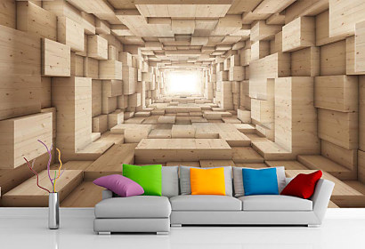 Fototapeta 3d priestor z dreva 1289
