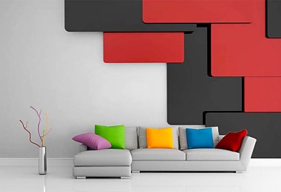 3D fototapeta Black Red White 24890