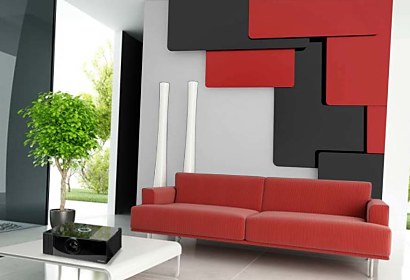 3D fototapeta Black Red White 24890