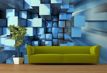 3d fototapeta Modré bloky 24709