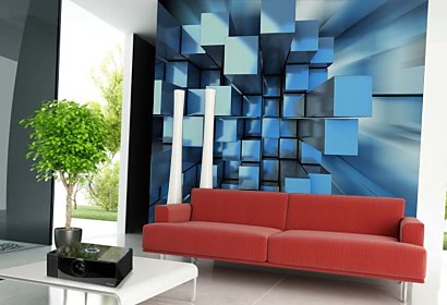 3d fototapeta Modré bloky 24709