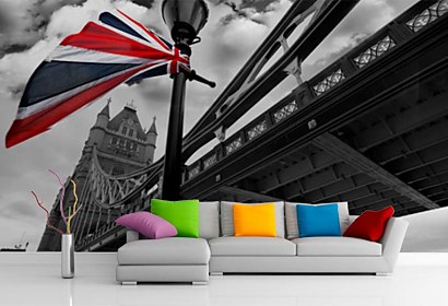 Fototapeta London Tower bridge with British flag 24287