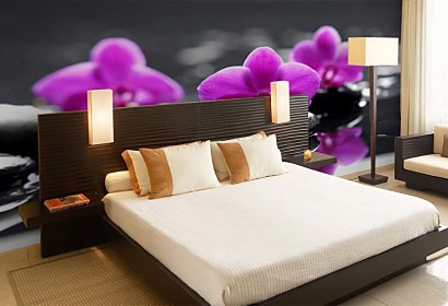 Fototapeta Purple orchid and Zen stones 24284