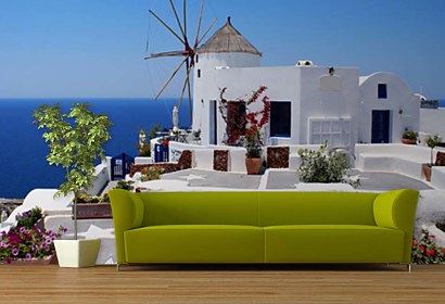 Fototapeta Veterný mlyn Santorini, Grécko 24308