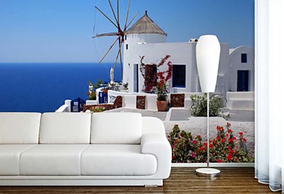 Fototapeta Veterný mlyn Santorini, Grécko 24308