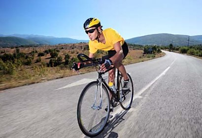 fototapeta - cyklista na bicykli