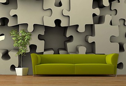 fototapeta - 3d puzzle