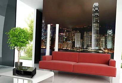 do obývačky tapety s mestom hong kong