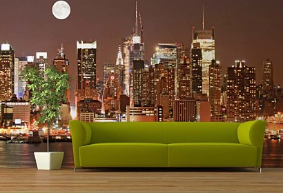 fototapeta - manhattan skyline at night