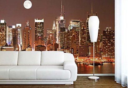 fototapety - manhattan skyline at night