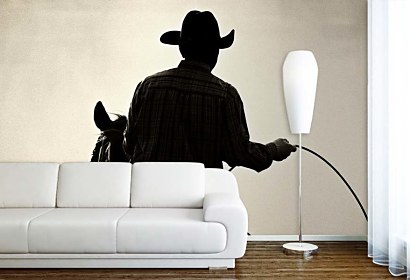 fototapeta - cowboy na koni