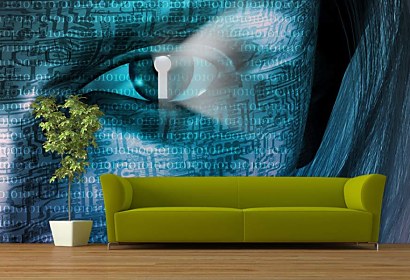 modré fototapety - face