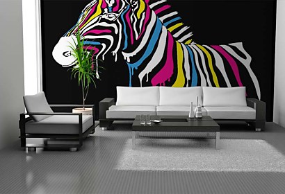fototapety farebné - zebra