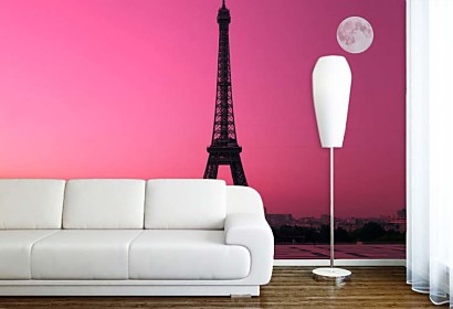 eiffel tower at night - fototapeta