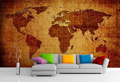 fototapeta do interiéru - world map