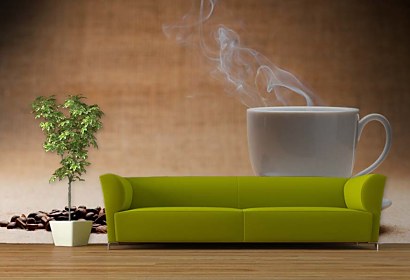 hot coffee - fototapeta