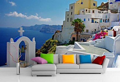vliesové tapety - santorini greece