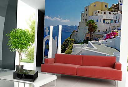santorini na tapetách
