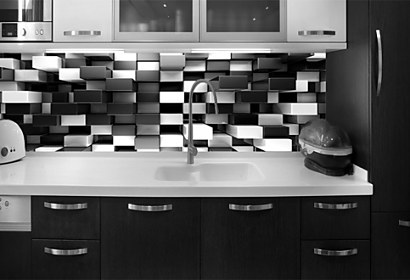 Black and white blocks abstract background - Fototapeta 24805