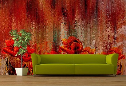fototapeta - red tulips