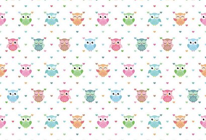 Detská tapeta lovely owl pattern