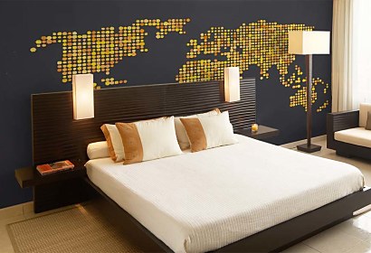 Fototapeta Gold World Map 24778
