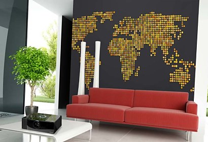 Fototapeta Gold World Map 24778