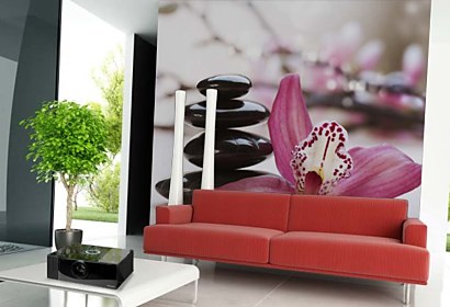 Fototapeta Lily and Therapy Stones 24217