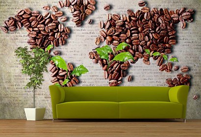 Fototapeta Map of the World Coffee 24857