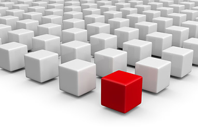 Red and white 3d cubes - Fototapeta 24875