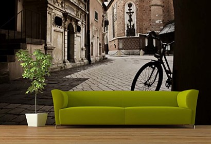 Fototapeta Stará ulička a bicykel 24169