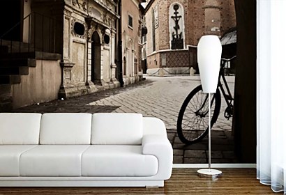 Fototapeta Stará ulička a bicykel 24169