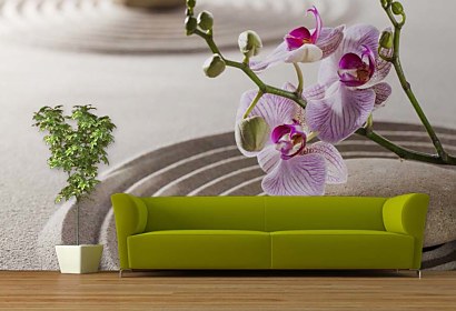 Fototapeta Zátišie Orchidea Kameň Piesok 24754