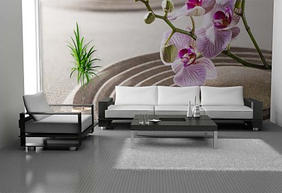Fototapeta Zátišie Orchidea Kameň Piesok 24754