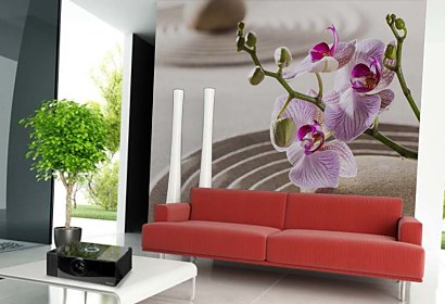 Fototapeta Zátišie Orchidea Kameň Piesok 24754
