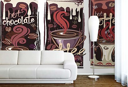 fototapeta - hot chocolate and coffee