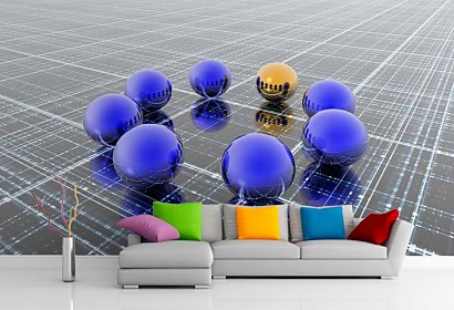 modrá 3d fototapeta