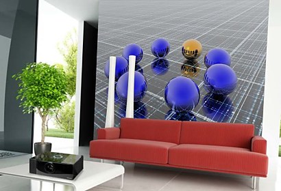 modré 3d fototapety