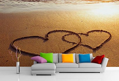 two hearts in sand 