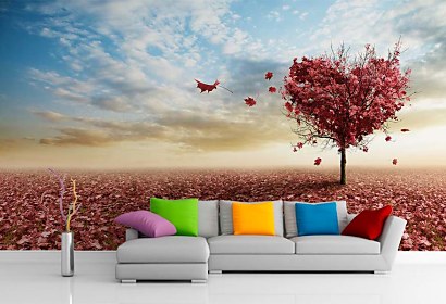 heart tree - fototapeta na stenu