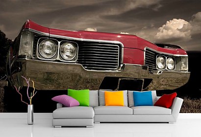 tapeta do obývačky - retro auto
