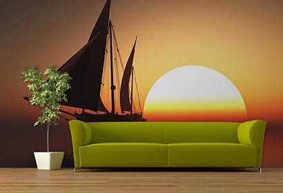 Fototapeta - Boat in Sunset 4034