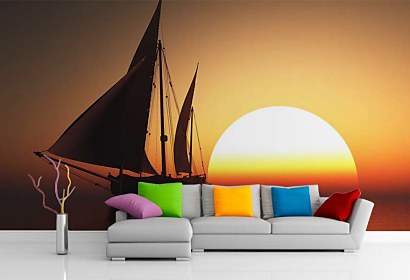 Fototapeta - Boat in Sunset 4034