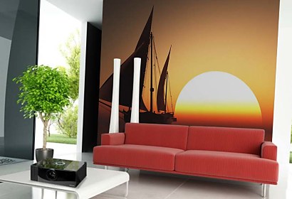 Fototapeta - Boat in Sunset 4034