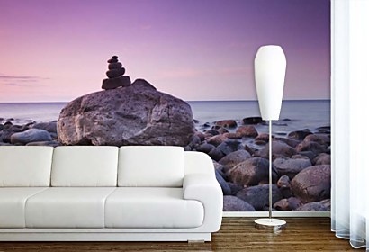 Fototapeta Sunset on the stone beach 24081
