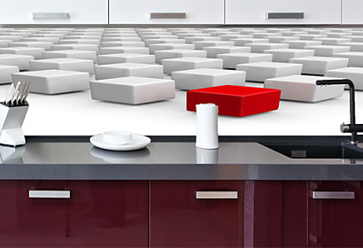 Red and white 3d cubes - Fototapeta 24875
