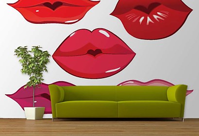 fototapeta - red lips